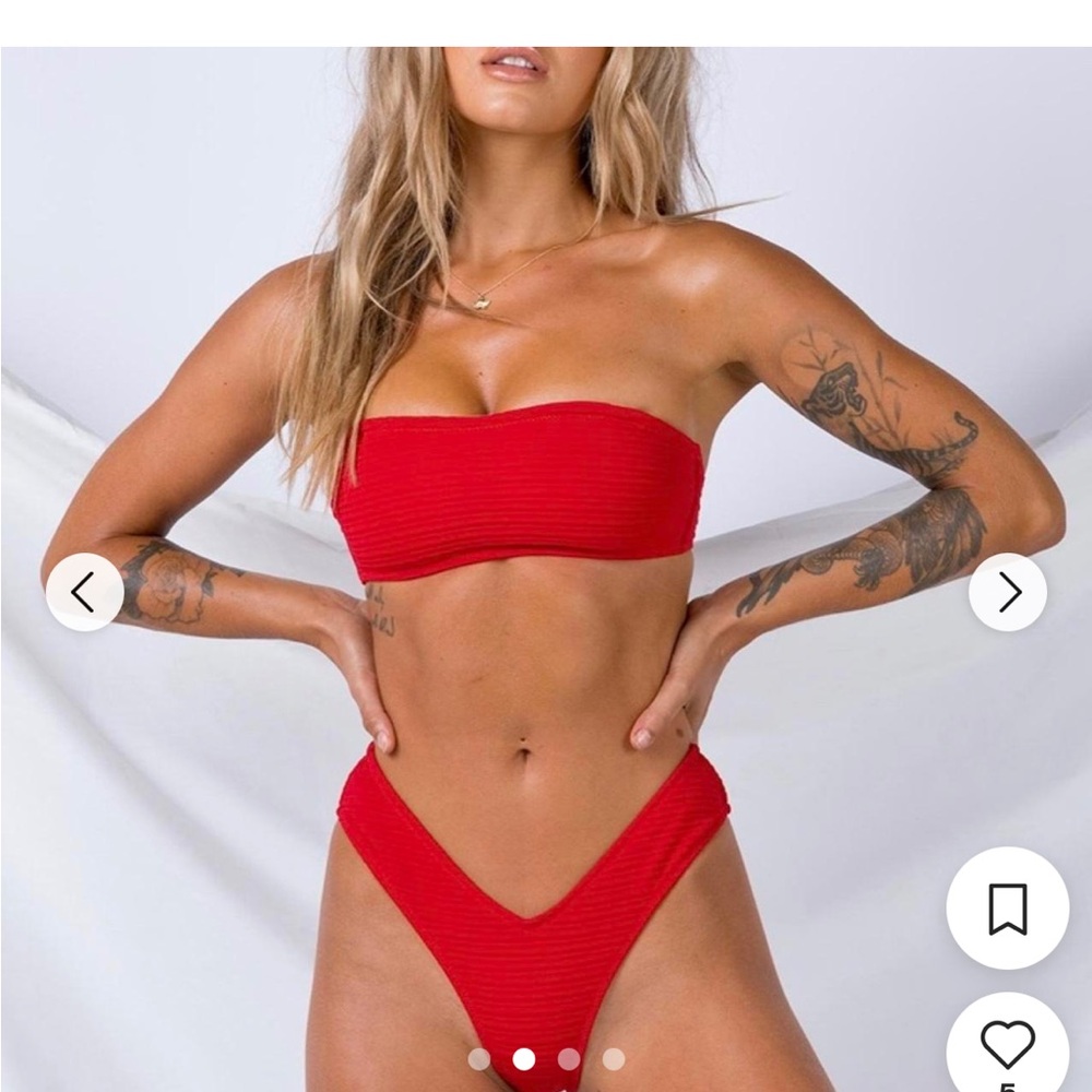Princess Polly Red Bikini Set Classic Swimwear
